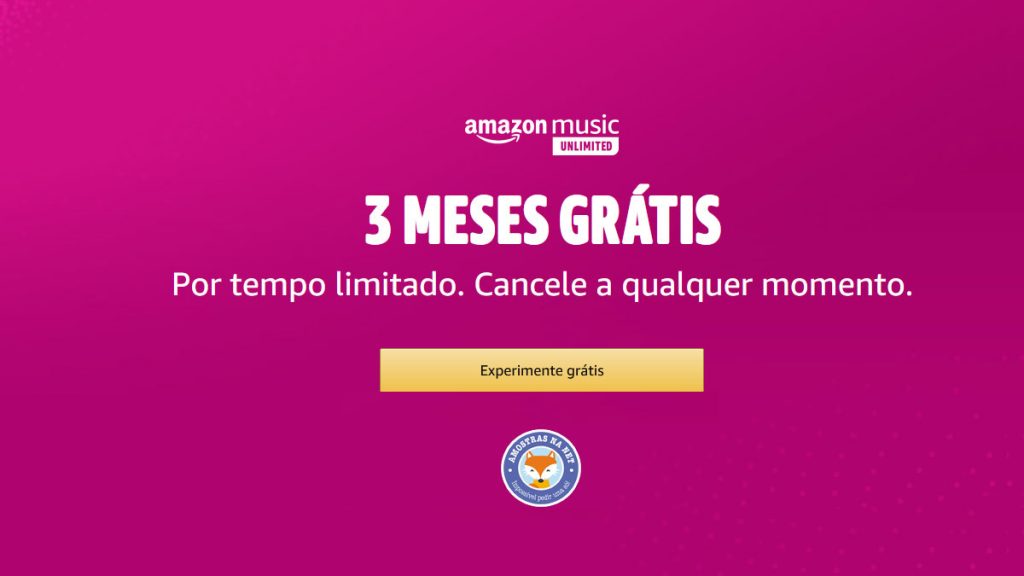3 meses grátis de Amazon Music Unlimited