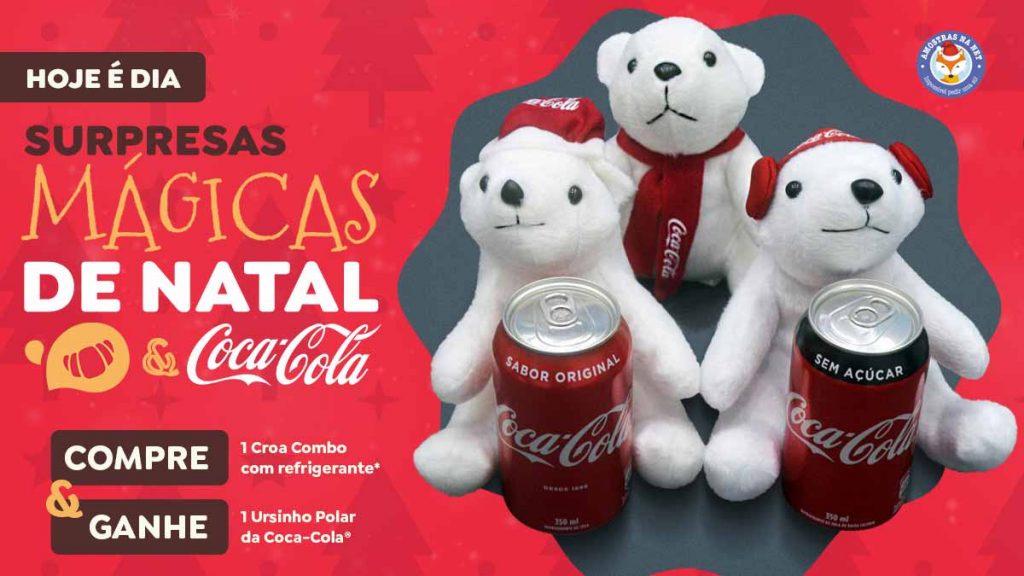 Promoção surpresas mágicas de Natal Croasonho e Coca-Cola