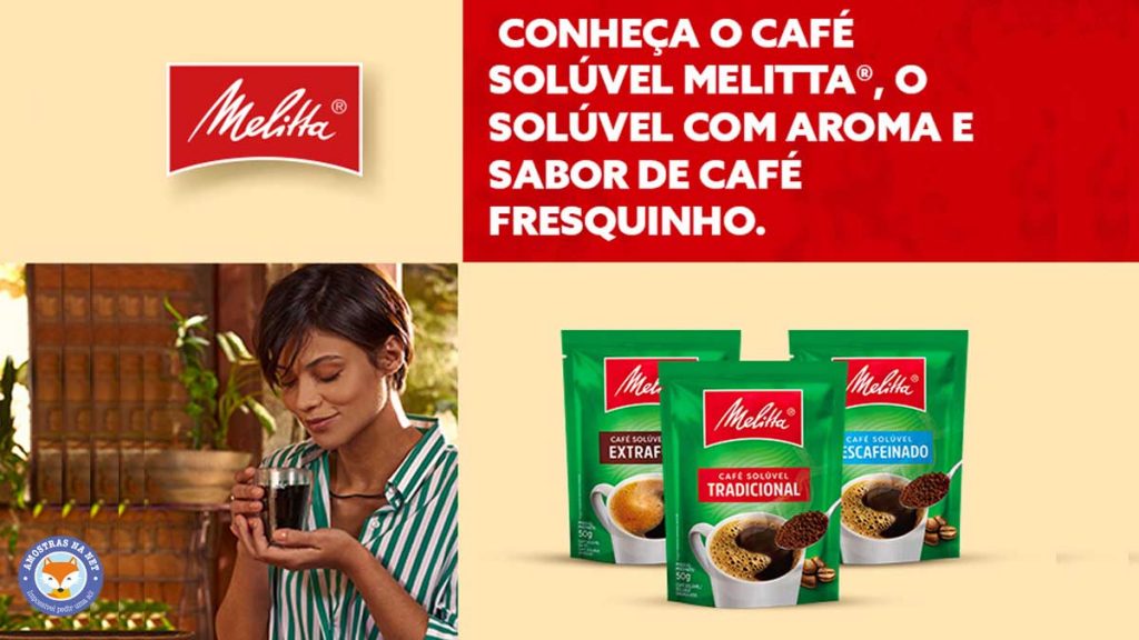 Café solúvel Melitta experimente grátis na campanha Sampleo