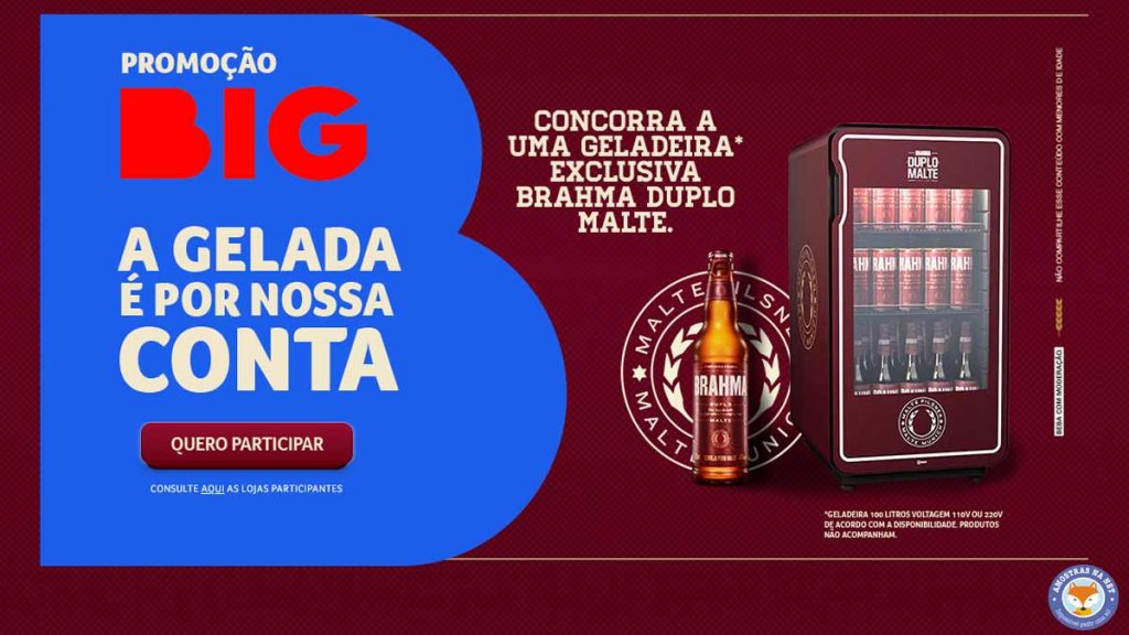 Promoção BIG a gelada é por nossa conta com sorteio de 88 cervejeiras