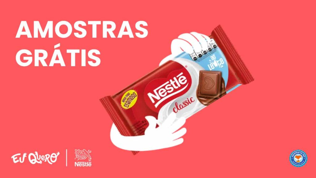 Amostras grátis - Tablete Nestlé Classic ao Leite