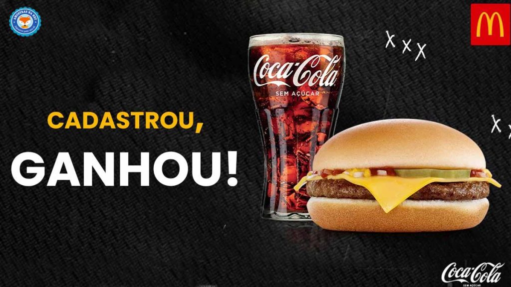 Cheeseburger e Coca-Cola grátis no McDonald's