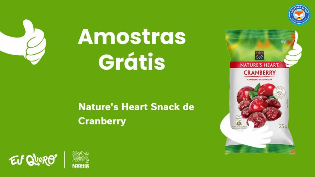 Novas amostras grátis de Nature's Heart Snack de Cranberry