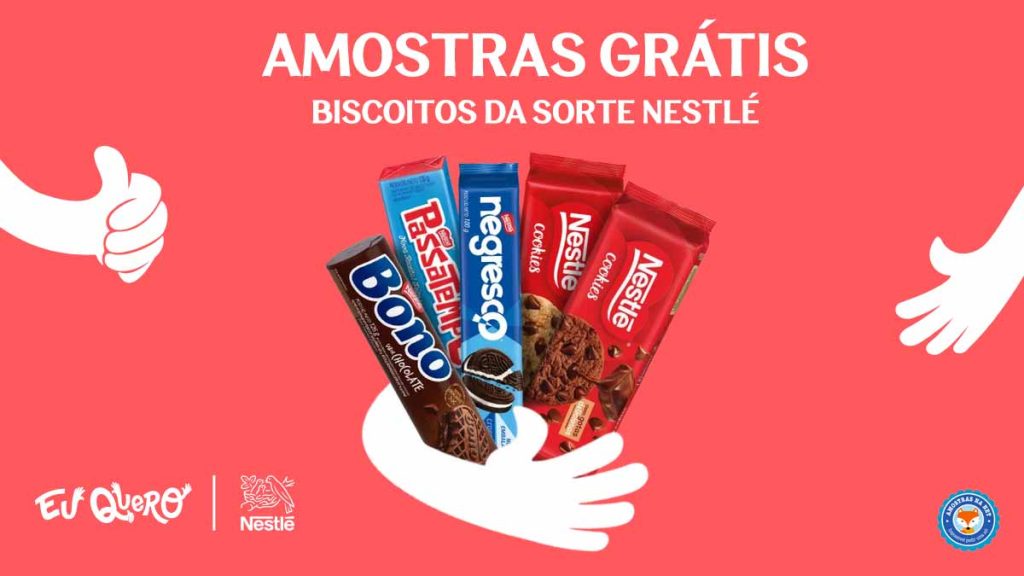 Amostras grátis dos biscoitos da sorte Nestlé