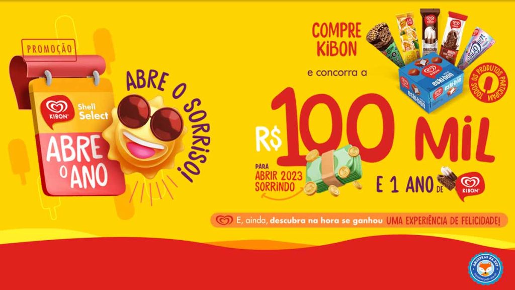 Promoção Kibon 1 ano grátis com prêmio de R$ 100 mil