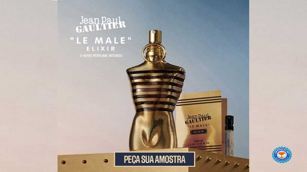 Fragrância masculina Jean Paul Gaultier Le Male Elixir amostras grátis